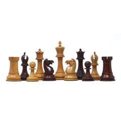 The Jaques Tournament Anderssen “Drop-Jaw” Replica Chessmen Original Vintage Look & Mahogany – 4.4" King
