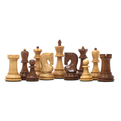 Zagreb '59 Series 3.75" Luxury Chessmen in Golden Rosewood and Natural Boxwood
