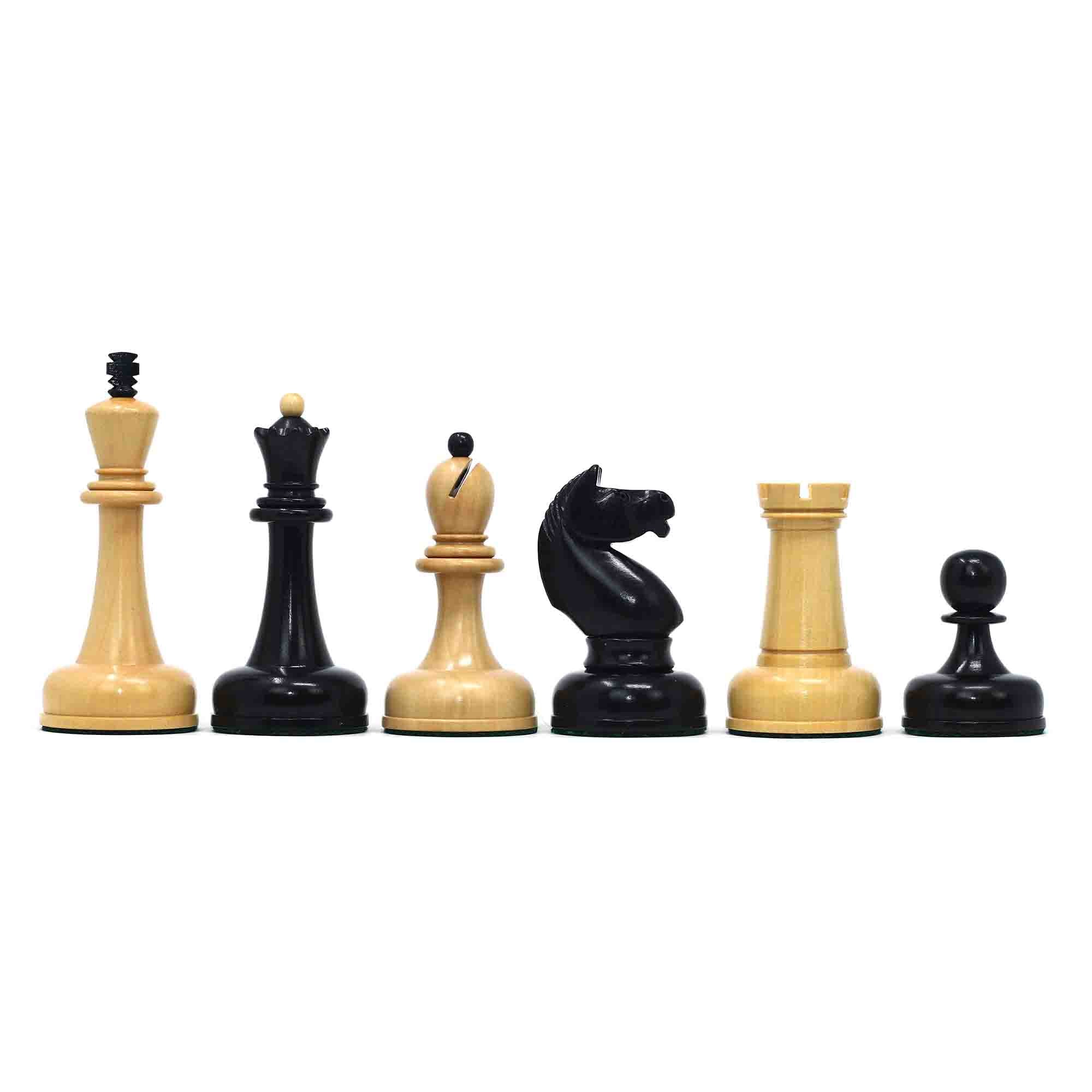 1962 Soviet Championship Historical Reproduced Tal Chess set 4" - Natural Boxwood and Eboony