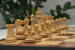 Standard Players Series – Library Size 3.5" Chess Set in Natural & Ebonised Boxwood