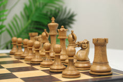 The Jaques Tournament Anderssen “Drop-Jaw” Replica Chessmen Distressed & Mahogany – 4.4" King