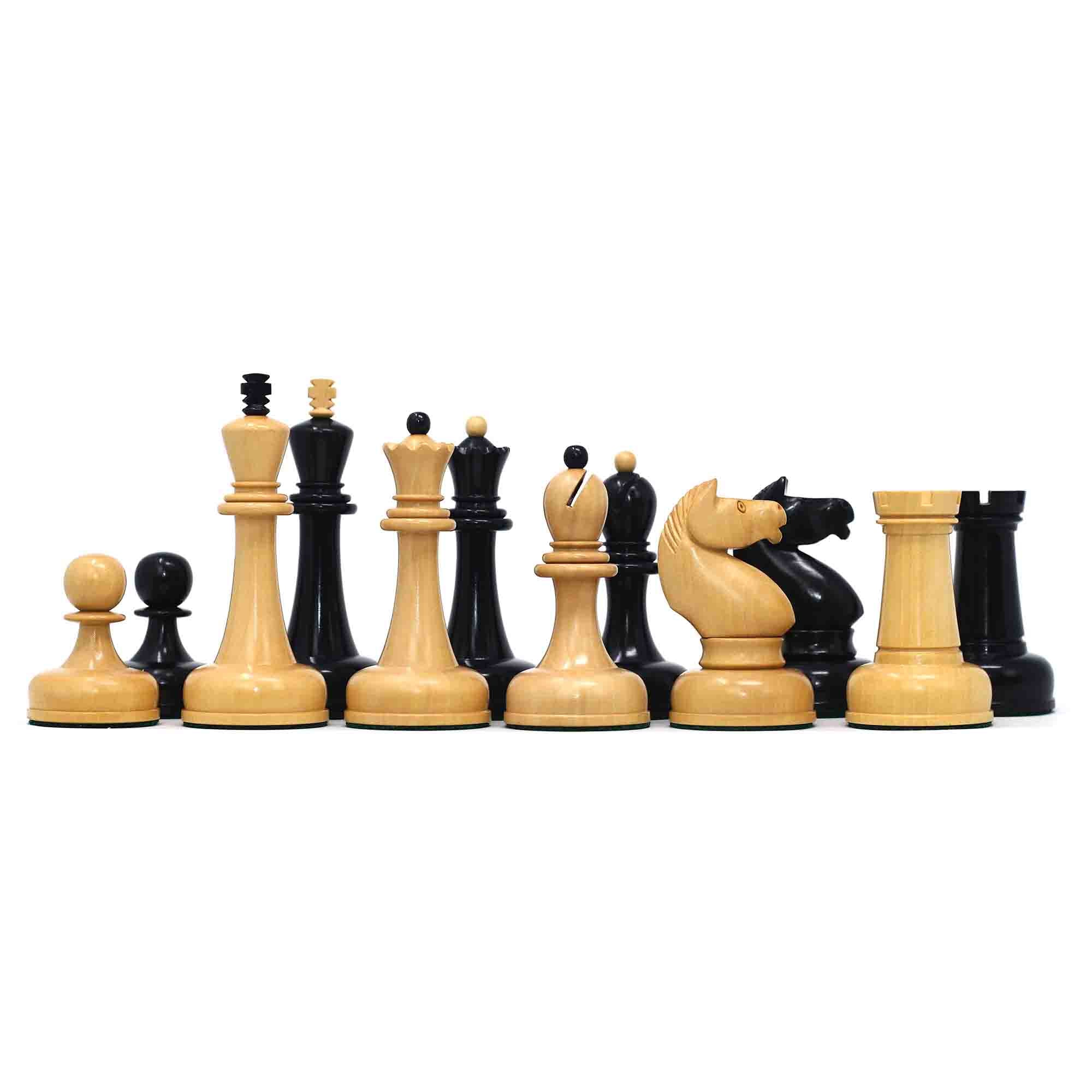 1962 Soviet Championship Historical Reproduced Tal Chess set 4" - Natural Boxwood and Eboony