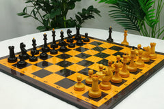 1962 Soviet Championship Inspired Chess Board Antiqued Boxwood/Ebony Look - 57 mm