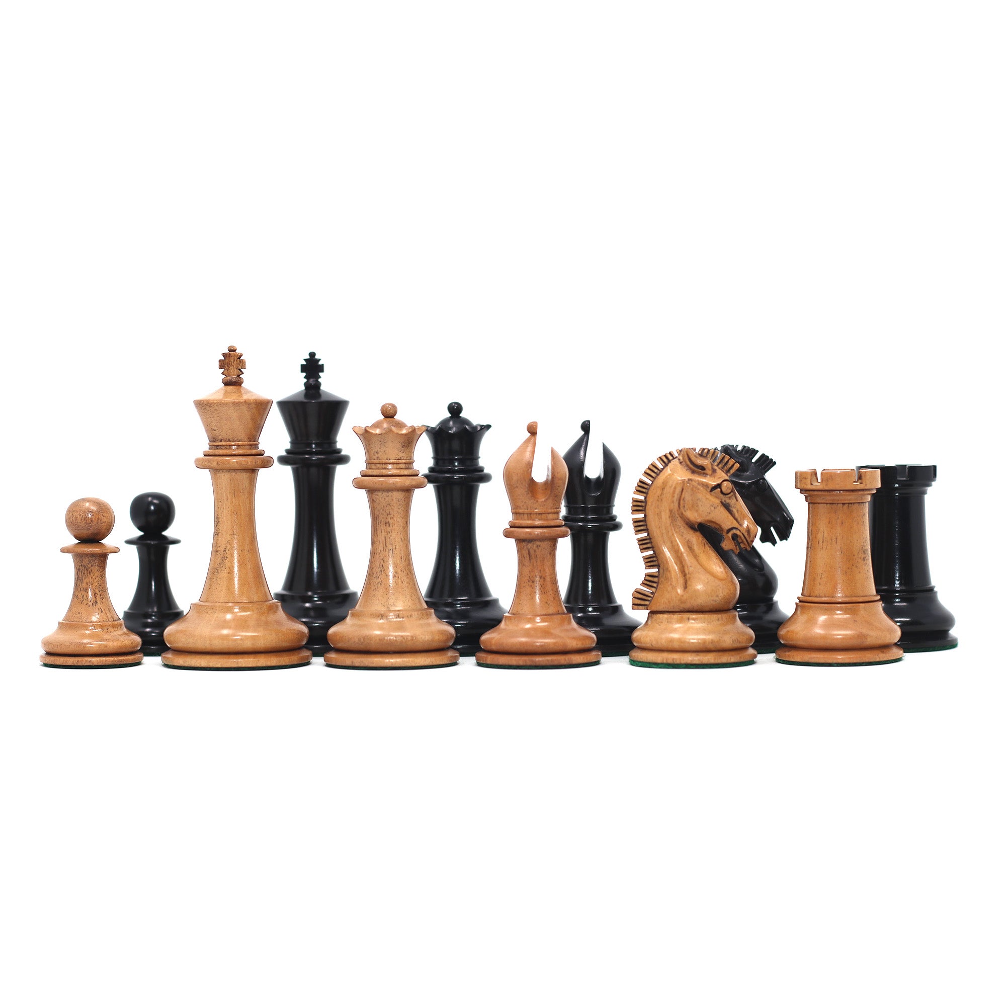 Commemorative Signature Series 3.625" Staunton Chessmen by in Distressed Boxwood/Ebony