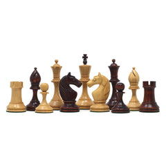Soviet USSR Moscow 1925 Historical Reproduced 4" Chess set in Mahogany Gilded & Natural Boxwood