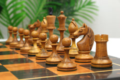 Soviet USSR Moscow 1925 Historical Reproduced 4" Chess set in Ebony & Distressed Antiqued Boxwood