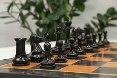 William Leuchars Series 1849 Historical Reproduction 3.5" Chess set - Ebony/Lacquered Antiqued Boxwood