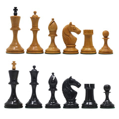 Soviet USSR Moscow 1925 Historical Reproduced 4" Chess set in Ebony & Original Aged Look Antiqued Boxwood