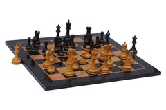 Antique Look in Matt Finish Printed Chess Board with Square size 2.25" X 2.25" Square size in antiqued Box wood and Ebony wood Look