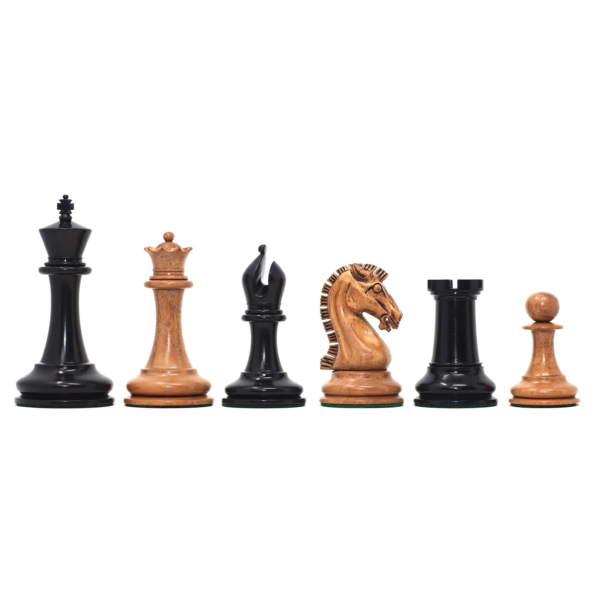 Commemorative Signature Series 3.625" Staunton Chessmen by in Distressed Boxwood/Ebony