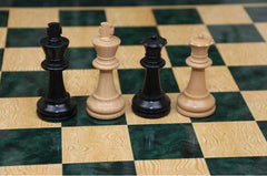 Luxury Chess Board 2.25" Square made in Burl Greenwood and Burl Maple Wood Look