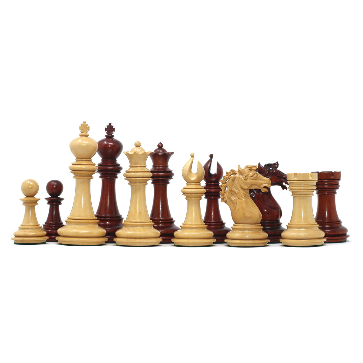 Regal Series Luxury Staunton 4.4" in African Padouk Wood & Boxwood Chess Pieces