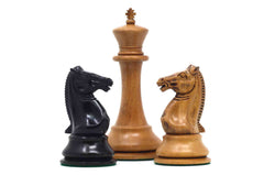 1851-52 Early 2880 Jaques of London Reproduced Vintage 4.4" Chess set Distressed Boxwood/Ebony Wood wood