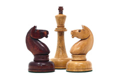 1962 Soviet Championship Historical Reproduced Tal Chess set 4" - Distressed and Mahogany Stained Boxwood