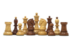 Dubrovnik 1950 Vintage Reproduction 3.75" Chess set in Natural Boxwood & Golden Rosewood