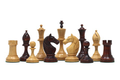 Soviet USSR Moscow 1925 Historical Reproduced 4" Chess set in Mahogany Gilded & Natural Boxwood