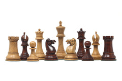 The Jaques Tournament Anderssen “Drop-Jaw” Replica Chessmen Distressed & Mahogany – 4.4" King