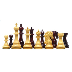 The Grand Merlin Series 4.4" Luxury Staunton Chess Set in African Padouk & Boxwood