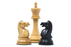 The Jaques Tournament Anderssen “Drop-Jaw” Replica Chessmen Natural Boxwood & Ebony – 4.4" King