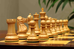 17th Olympiad Havana 1966 Circa Reproduction 3.78" Staunton Chessmen Natural/Mahogany Stained Boxwood