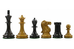 Jaques 1867 Small Club Library 3.275" Ebony wood Chess Set