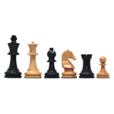 Henri Chavet Reproduced Chess Set in Natural and Ebonised Boxwood- 3.75" King Height