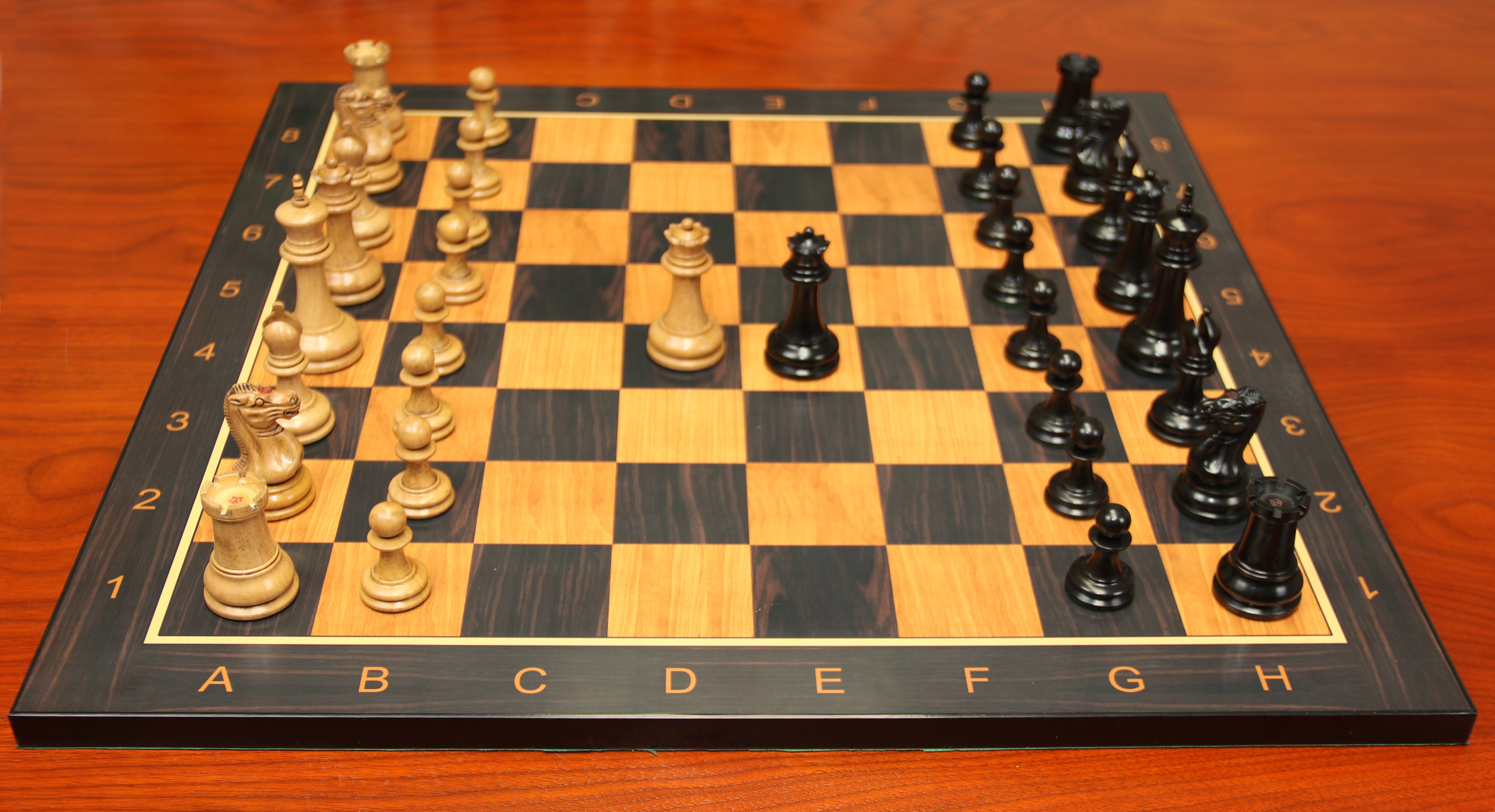 Antique Look Chess Board in Matt Finish with square size 2.5" X 2.5" in Ebony/Box wood look