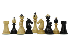 THE 1951-1954 "ČESKÁ KLUBOVKA" FIDE TOURNAMENT CZECH REPRODUCTION CHESSMEN IN EBONY WOOD & BOXWOOD - 4.0" KING