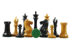 B & Company Antique Reproduction Chess Set in Antiqued Box wood & Ebony wood