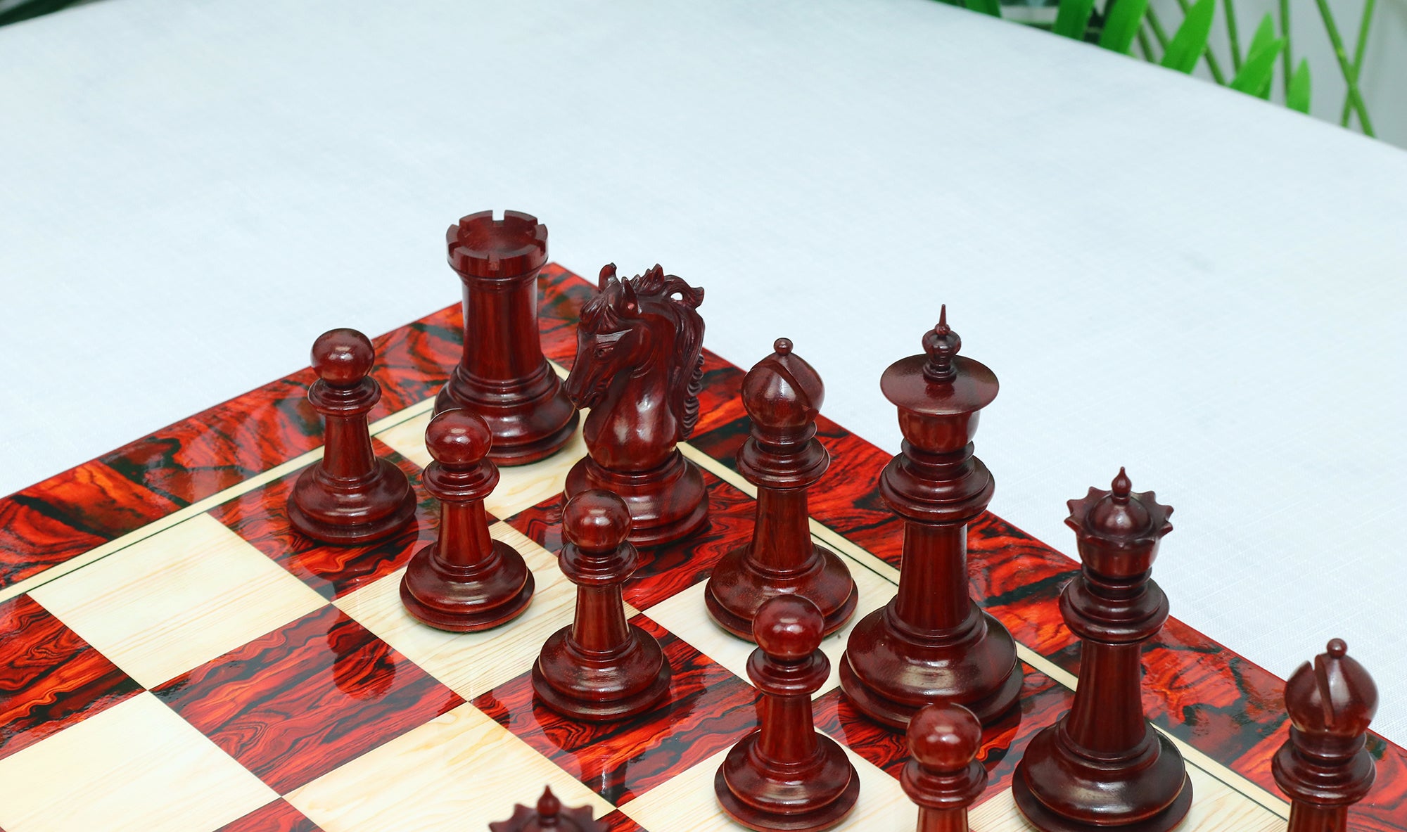 Danum Series 4.4" Premium Staunton Chess Set in Boxwood & Blood Rosewood