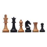 Henri Chavet Reproduced Chess Set in Distressed and Ebonised Boxwood- 3.75" King Height