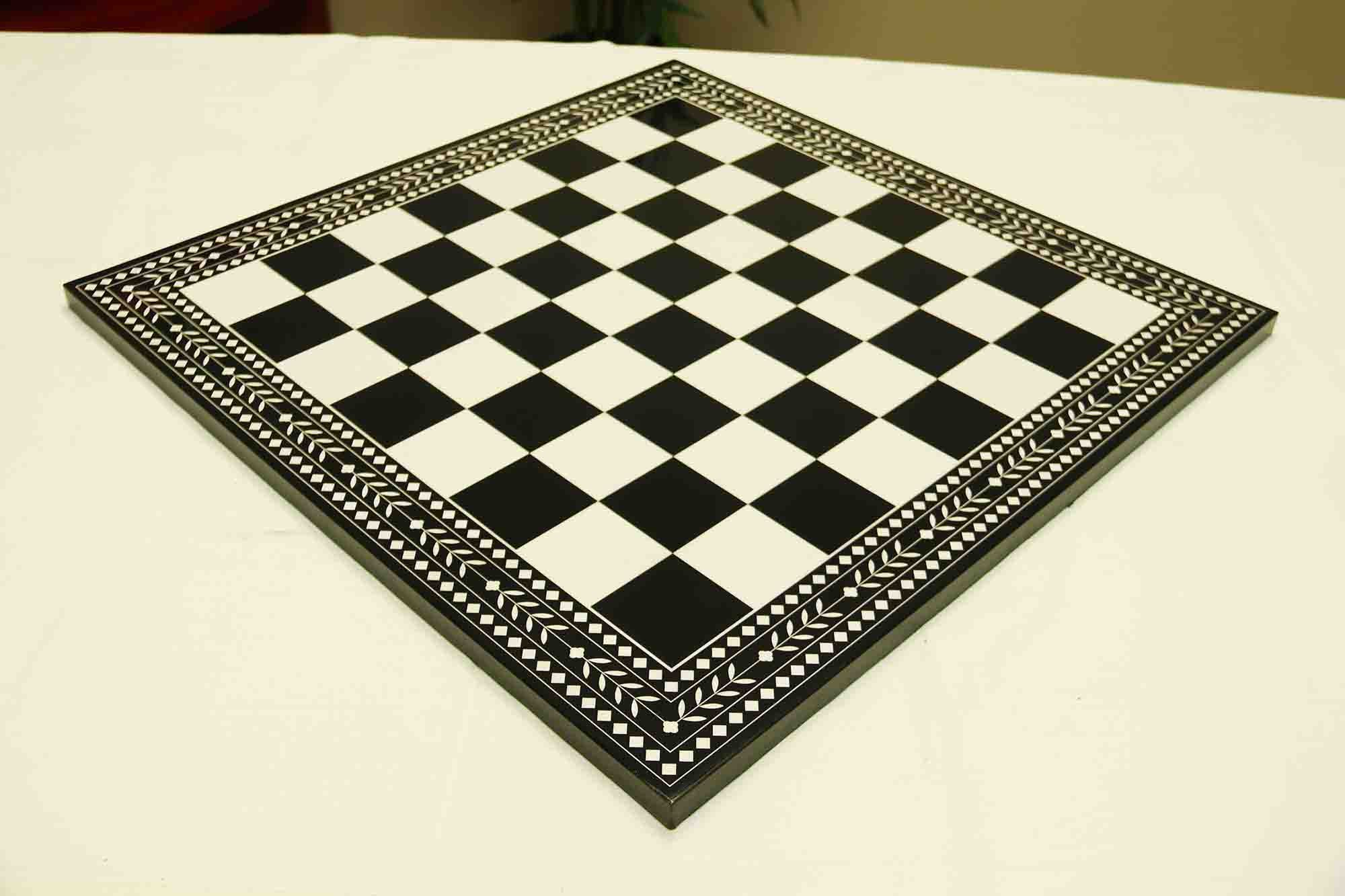 Artistry Chess Board Square size 2.25" X 2.25" Black and White in Glossy Finish for 4" to 4.25"  Chess Set