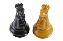 1921 Edition Vintage 4" Reproduction Antiqued wood and Ebony Chessmen