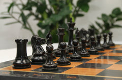 William Leuchars Series 1849 Historical Reproduction 3.5" Chess set - Ebony/Lacquered Antiqued Boxwood