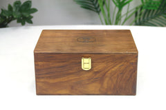 Premium Golden Rosewood Hinged Chess Storage Box for Pieces up to 4.4" King