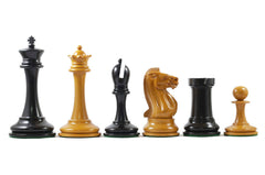 B & Company Antique Reproduction Chess Set in Antiqued Box wood & Ebony wood