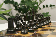 Piatigorsky 1963 Reproduction Staunton 4.5" Chess Pieces Ebony/Natural Boxwood