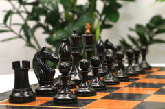 Soviet USSR Moscow 1925 Historical Reproduced 4" Chess set in Ebony & Lacquered Antique Boxwood