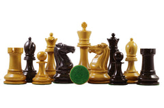 Reproduction BCC 1900-01 Edition Staunton Stroud Club Size 4.4" Antiqued Boxwood & Ebony Chessmen