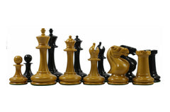 Vintage Continental Club Reproduction 3.25" Ebony/Antiqued Boxwood Chess Set