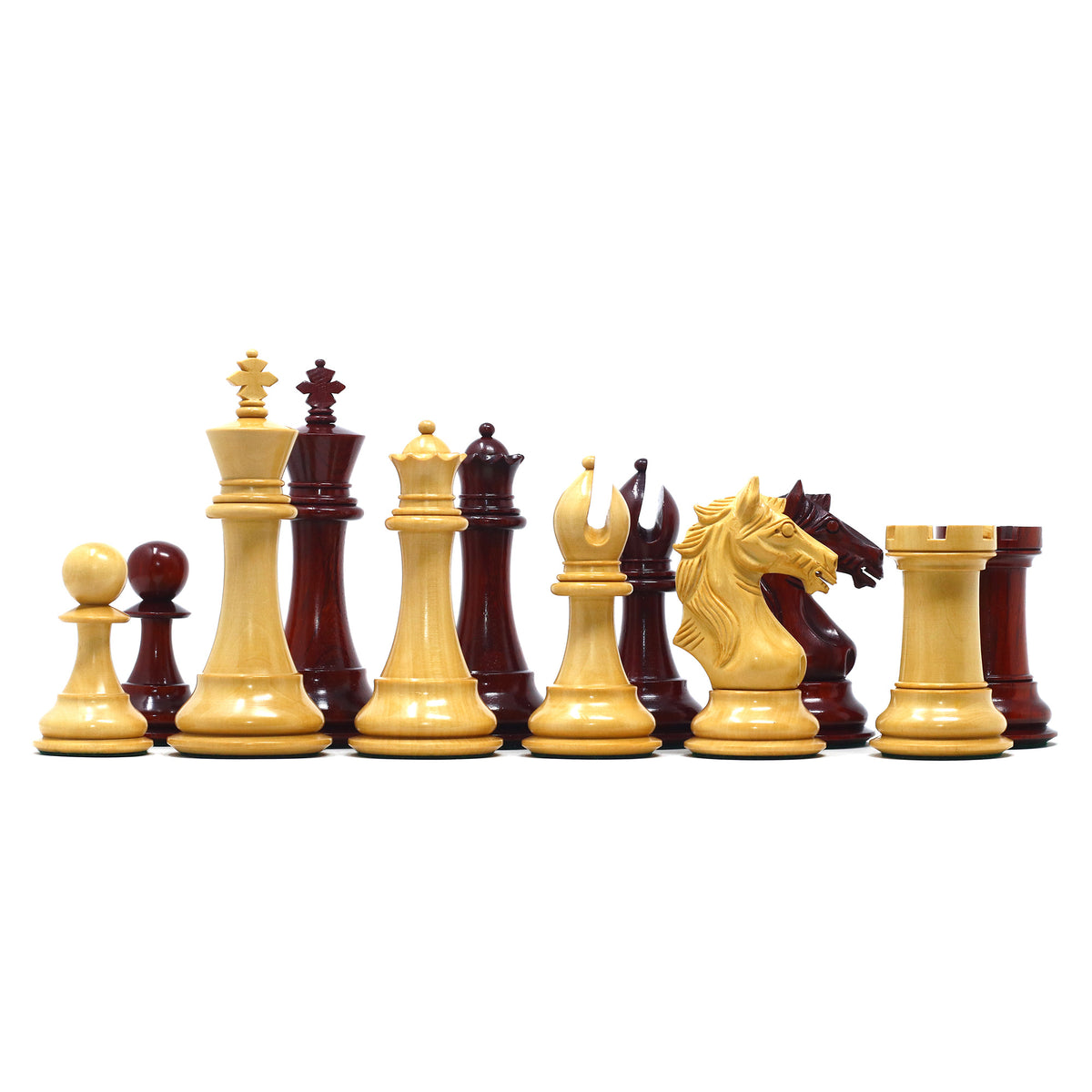 Elite Series 4.25" Luxury  Staunton Chess set in African Padouk & Boxwood