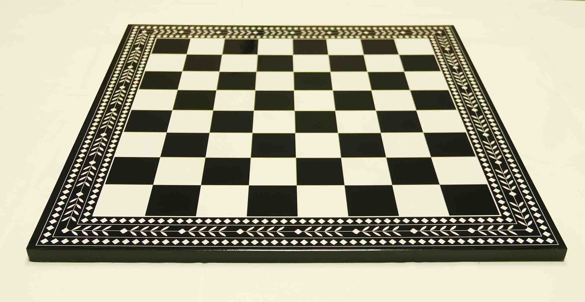 Artistry Chess Board Square size 2.5" X 2.5" Black and White in Matte Finish for 4.25" to 4.5"  Chess Set