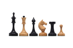 Soviet USSR 1970 Reproduced 4" Chess set in Ebony and Natural Boxwood
