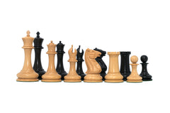 Morphy Cooke 1849-50 Reproduced 4.4" Chessmen in Non-Antiqued Boxwood and Ebony Wood