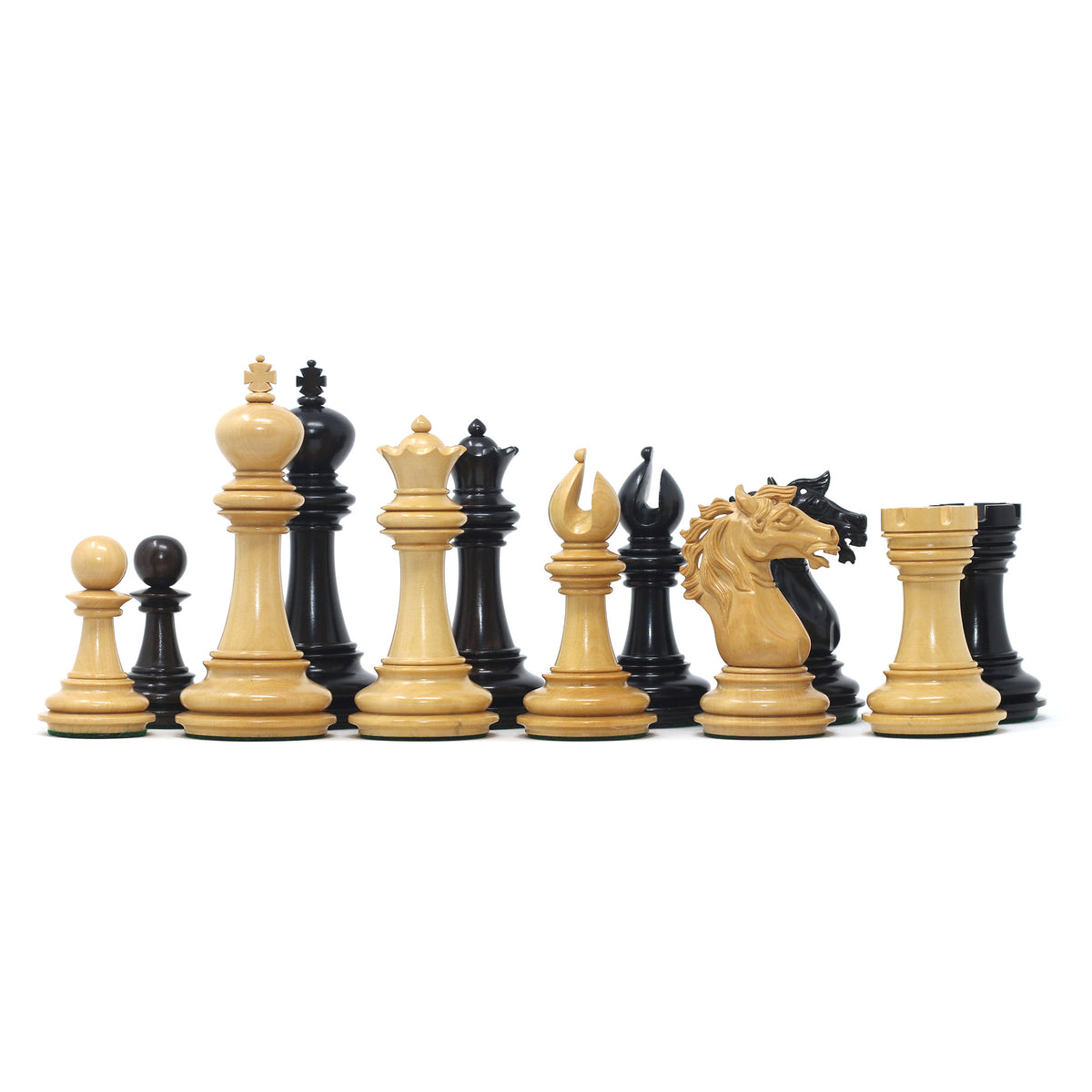 Regal Series Luxury Staunton 4.4" Chess Set in Ebony & Boxwood