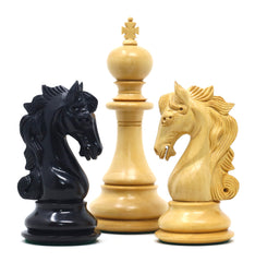 The Grand Merlin Series 4.4" Luxury Staunton Chess Set in Genuine Ebony & Boxwood