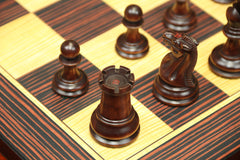 Chess Board  square size 2.5" X 2.5" in Stripped Ebony in Matt Finish for 4.25" to 4.5"  Chess Set