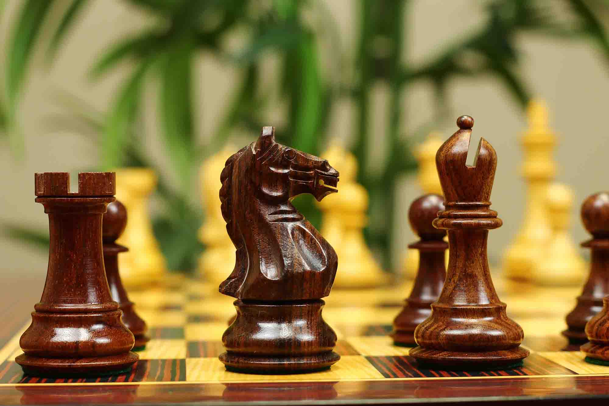 Fierce Series Chess Set 4" Staunton Chess Set - Indian Rosewood & Boxwood