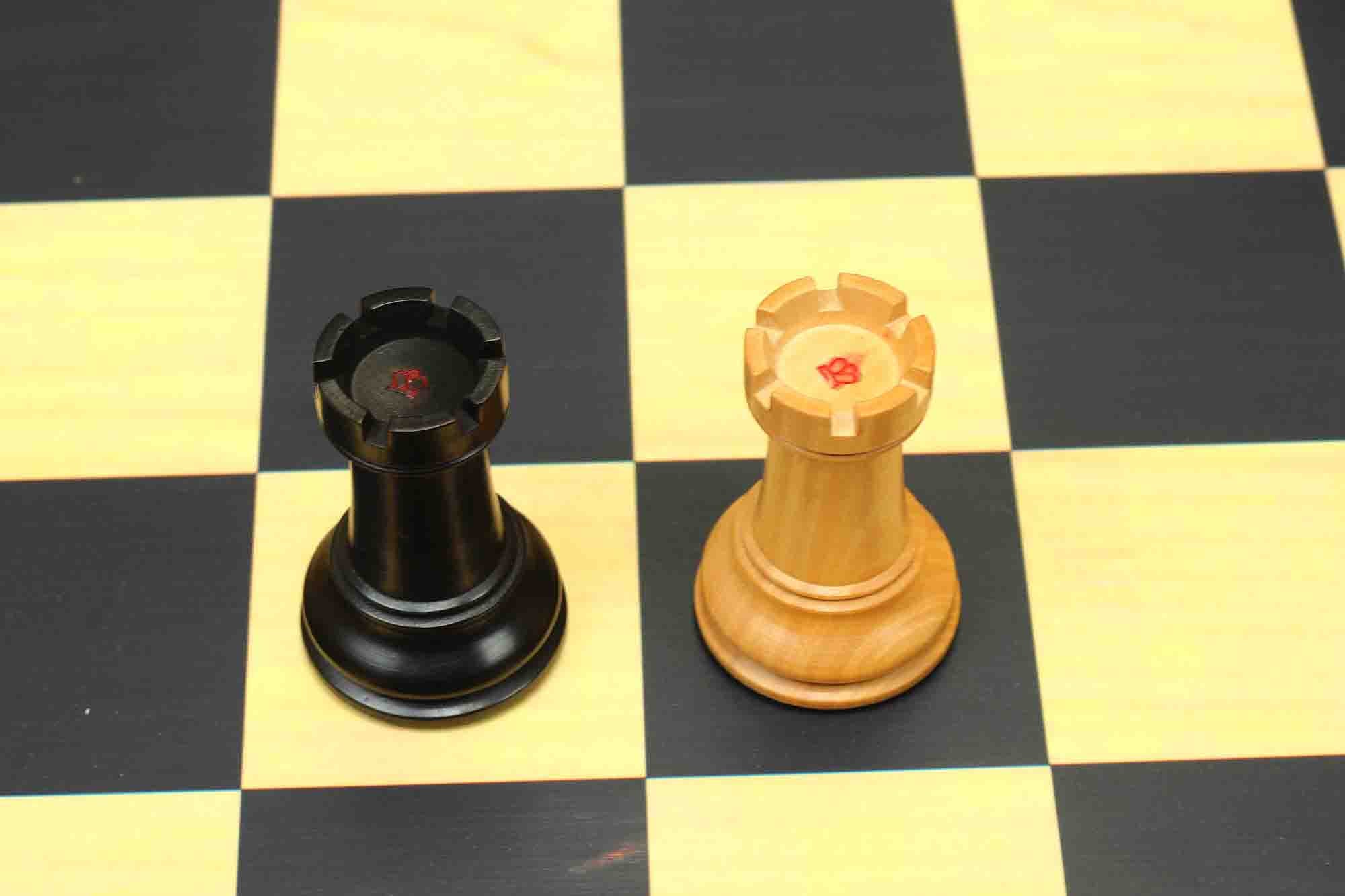 17th Olympiad Havana 1966 Circa Reproduction 3.78" Staunton Chessmen Natural/Ebonised Boxwood