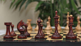 Soviet USSR 1970 Reproduced 4" Chess set in Distressed and Mahogany Stained Boxwood